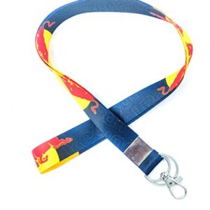 RACE MINDS Red Bull Lanyard Keychain Tag ID Card Badge Holder Fabric Hook Keychain